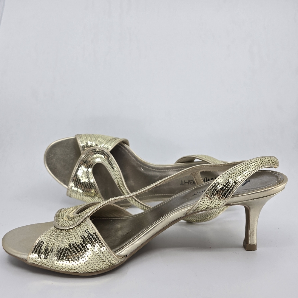 Fioni Night Gold Sequin Heels